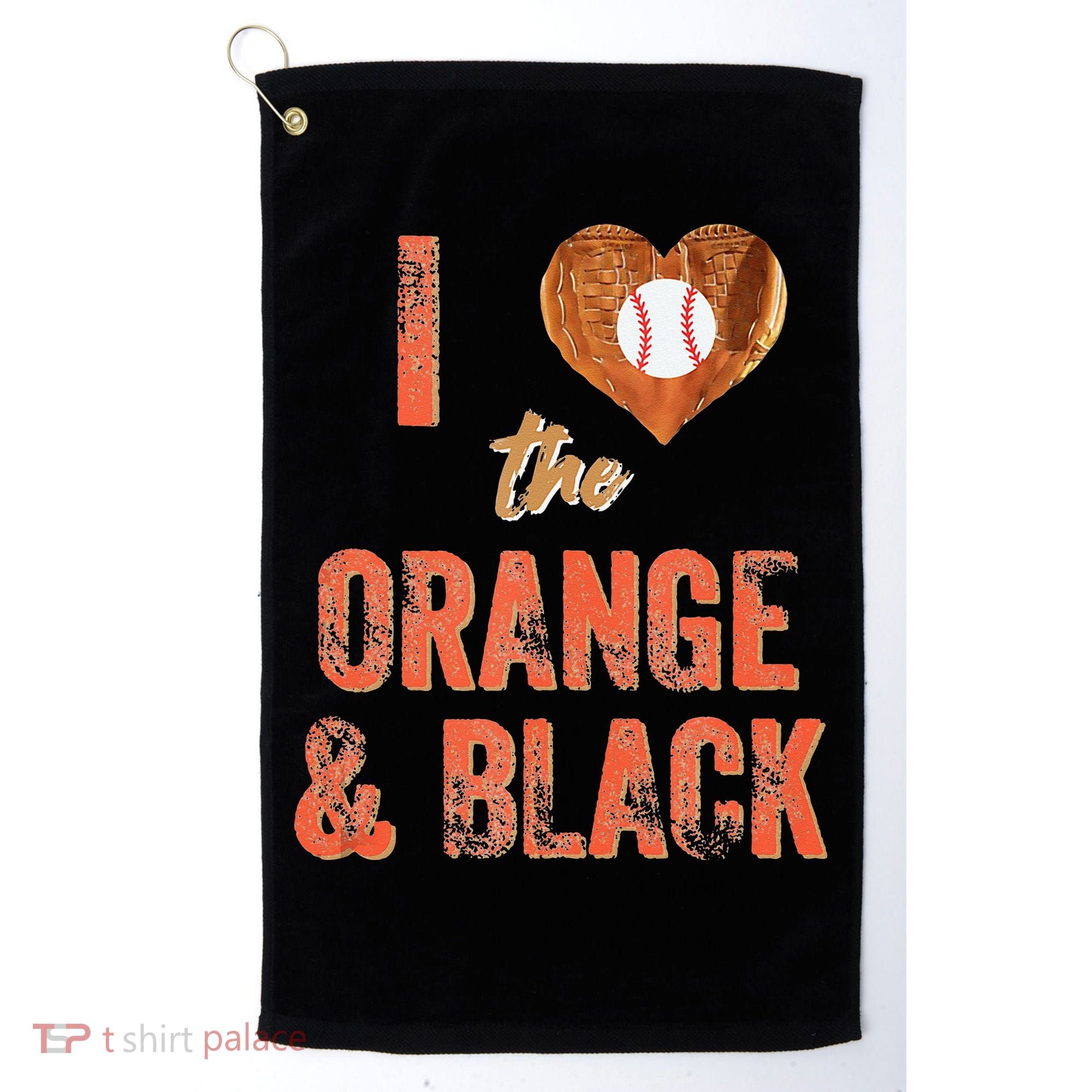 San Francisco I Love The Orange And Black Baseball Golf Towel