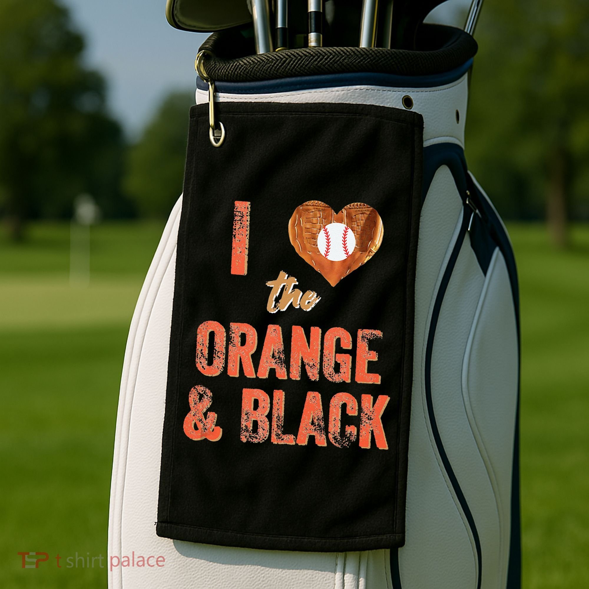 San Francisco I Love The Orange And Black Baseball Golf Towel