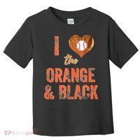 San Francisco I Love The Orange And Black Baseball Toddler T-Shirt thumb 0