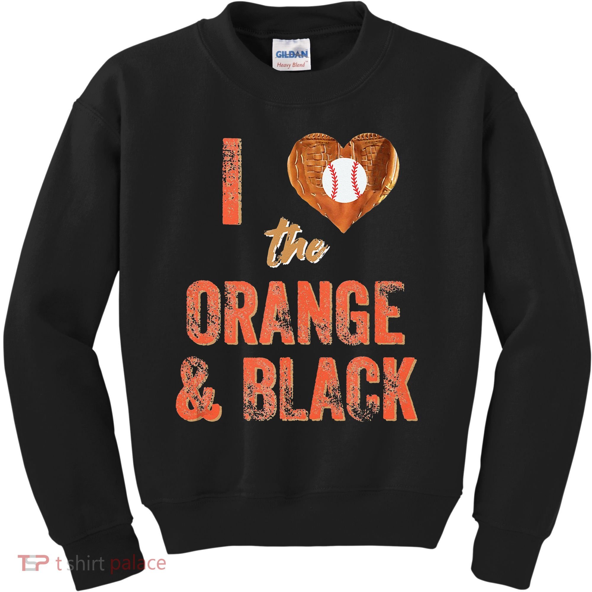 San Francisco I Love The Orange And Black Baseball Kids Sweatshirt
