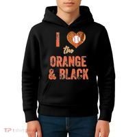 San Francisco I Love The Orange And Black Baseball Kids Hoodie thumb 4