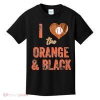 San Francisco I Love The Orange And Black Baseball Kids T-Shirt thumb 0