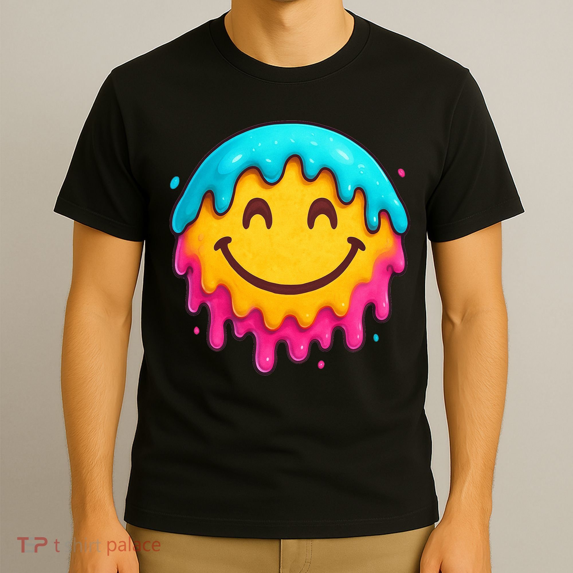 Smile Face Ice-Cream Drip T-Shirt
