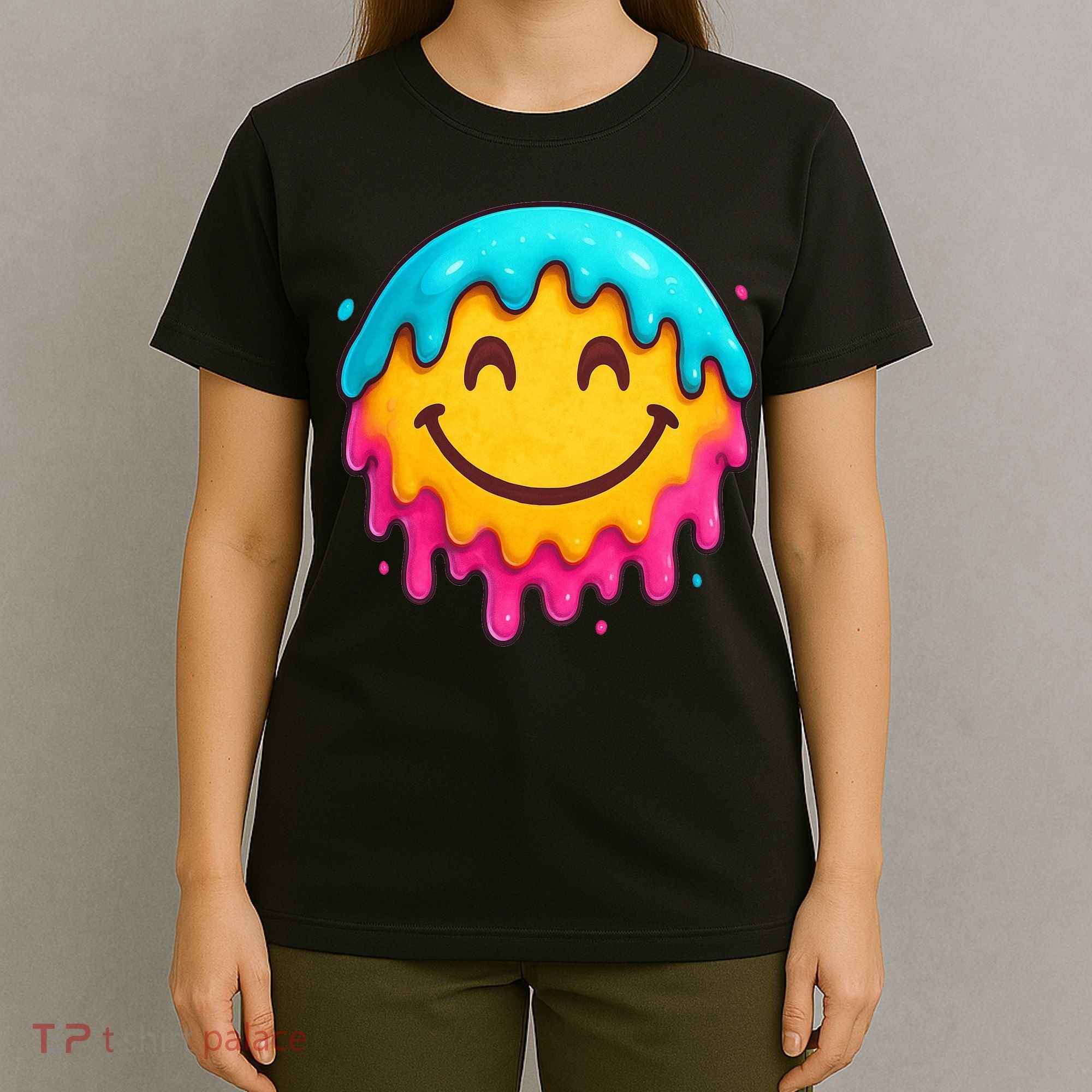 Smile Face Ice-Cream Drip T-Shirt