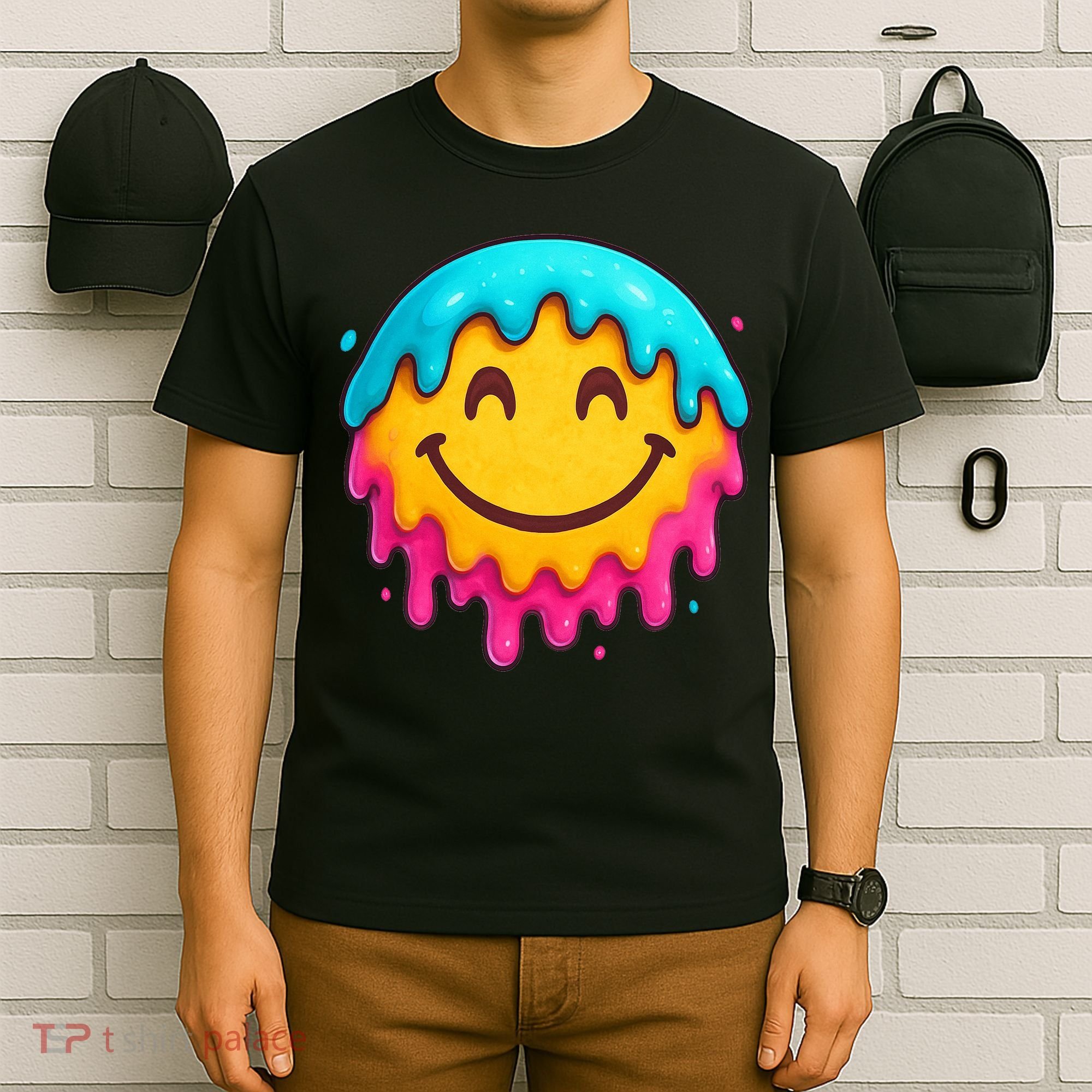 Smile Face Ice-Cream Drip T-Shirt