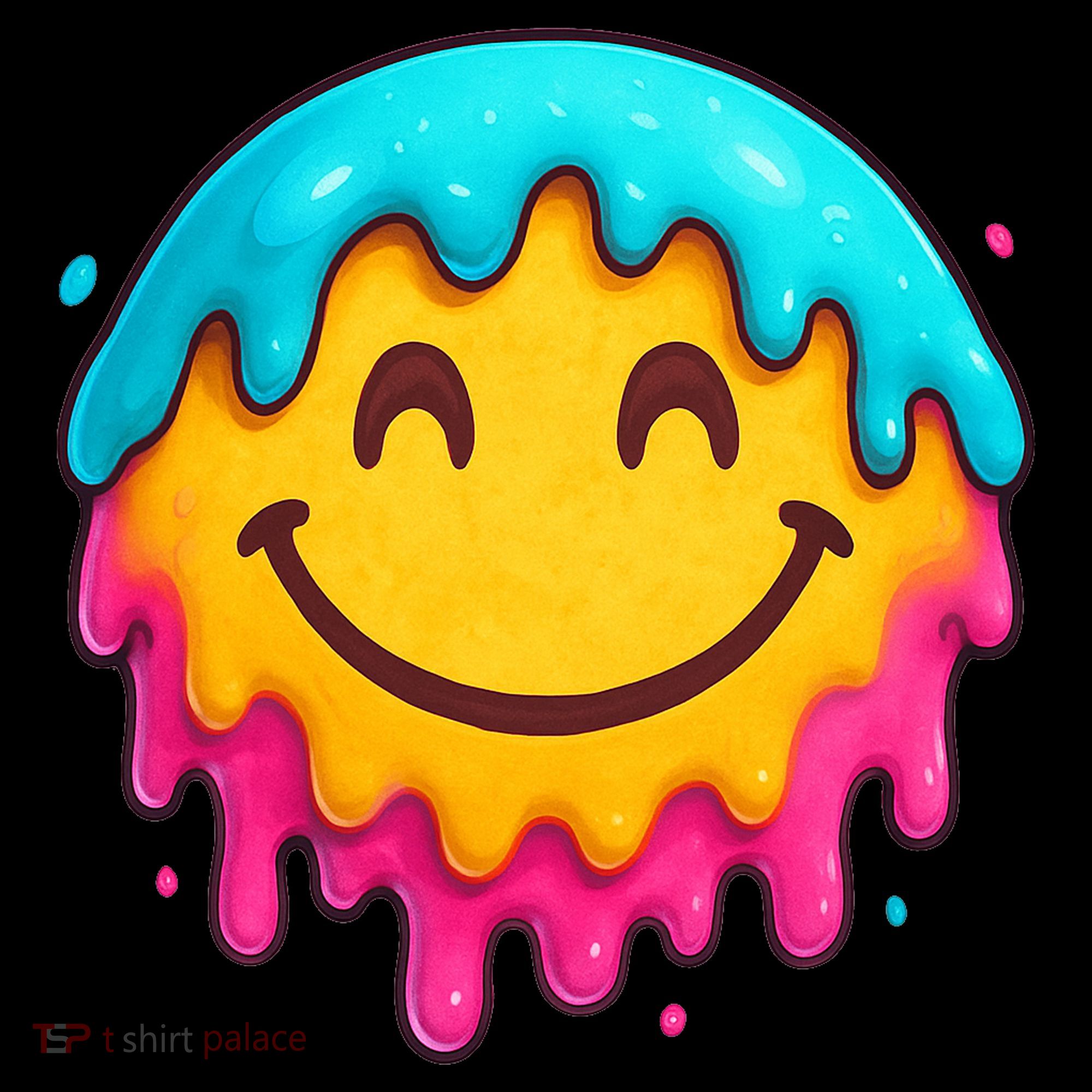 Smile Face Ice-Cream Drip T-Shirt