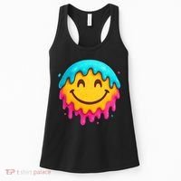 Smile Face Ice-Cream Drip Women's Tank Top thumb 0