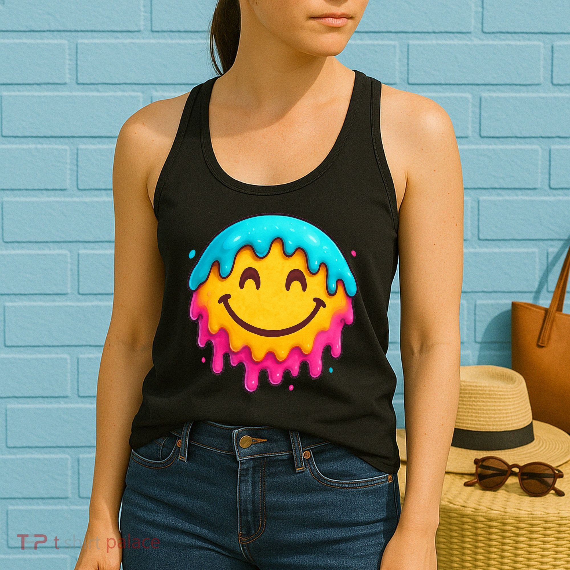 Smile Face Ice-Cream Drip Women's Tank Top