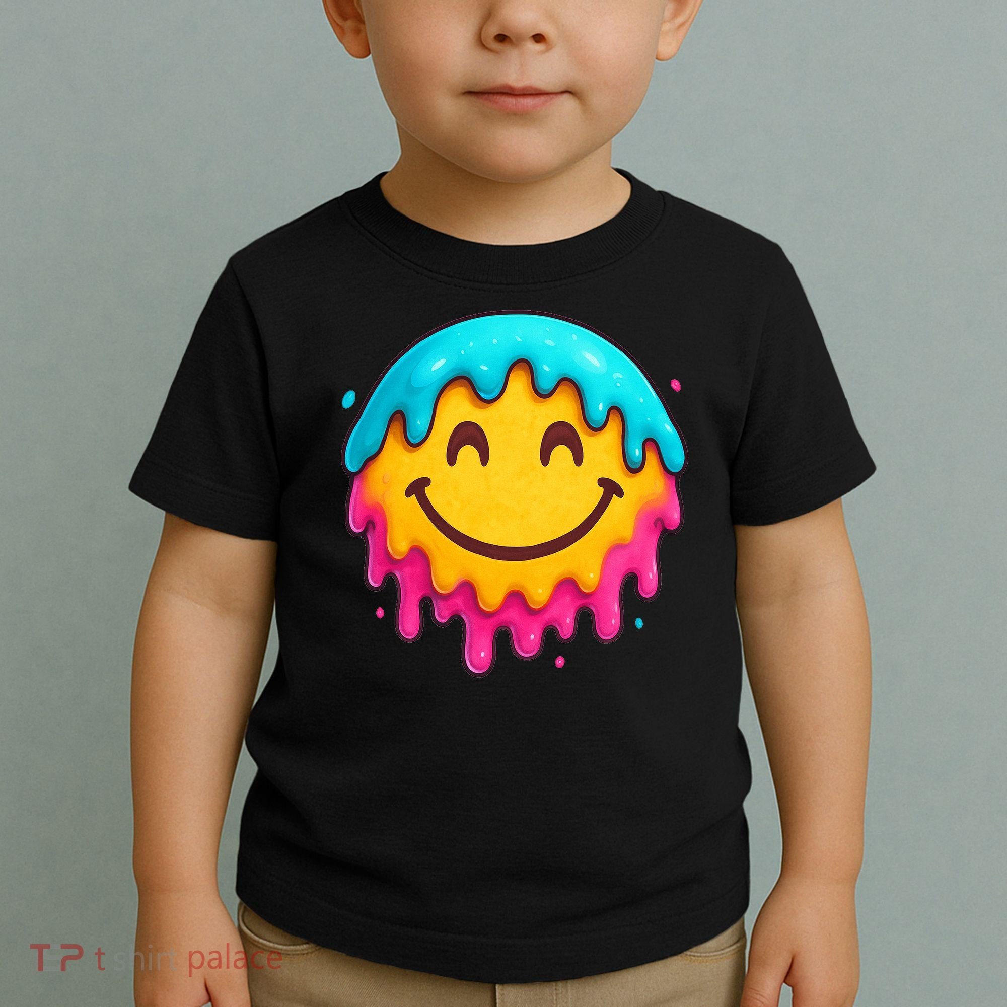 Smile Face Ice-Cream Drip Toddler T-Shirt