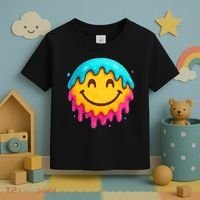 Smile Face Ice-Cream Drip Toddler T-Shirt thumb 3