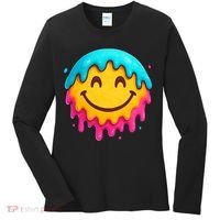 Smile Face Ice-Cream Drip Women's Long Sleeve Shirt thumb 0