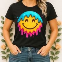 Smile Face Ice-Cream Drip Women's T-Shirt thumb 2