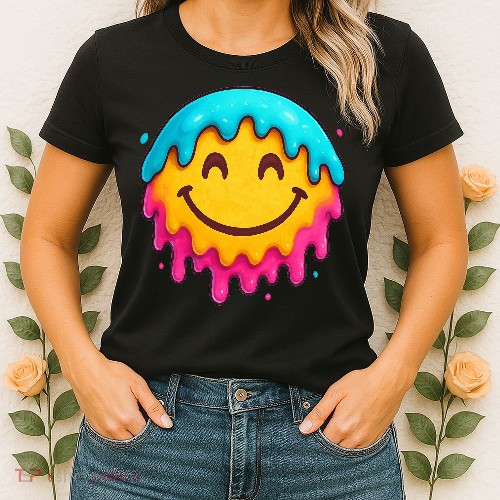 Smile Face Ice-Cream Drip Women's T-Shirt