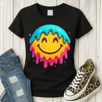 Smile Face Ice-Cream Drip Women's T-Shirt thumb 3