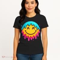 Smile Face Ice-Cream Drip Women's T-Shirt thumb 4