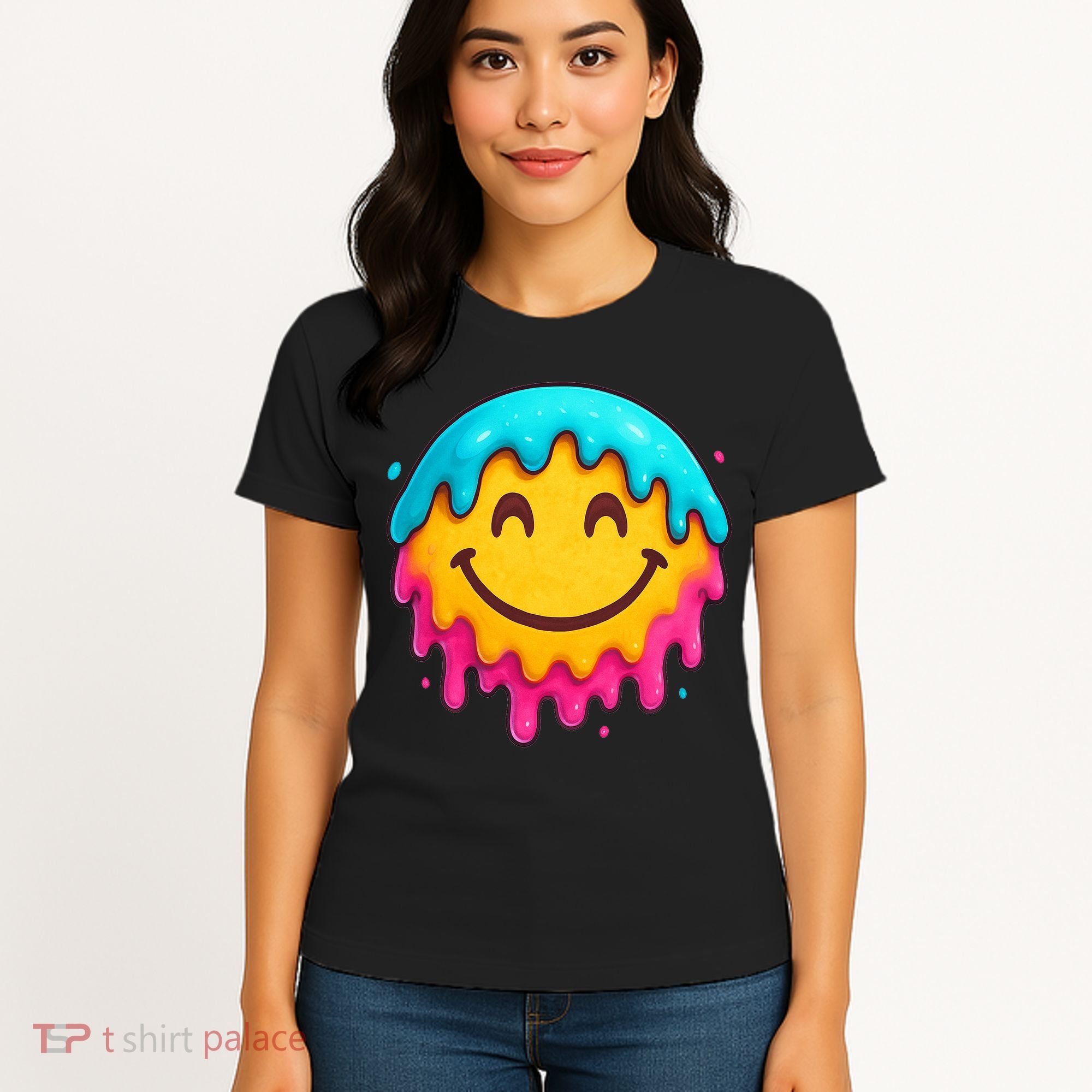 Smile Face Ice-Cream Drip Women's T-Shirt