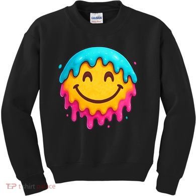 Smile Face Ice-Cream Drip Kids Sweatshirt
