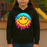 Smile Face Ice-Cream Drip Kids Hoodie thumb 3