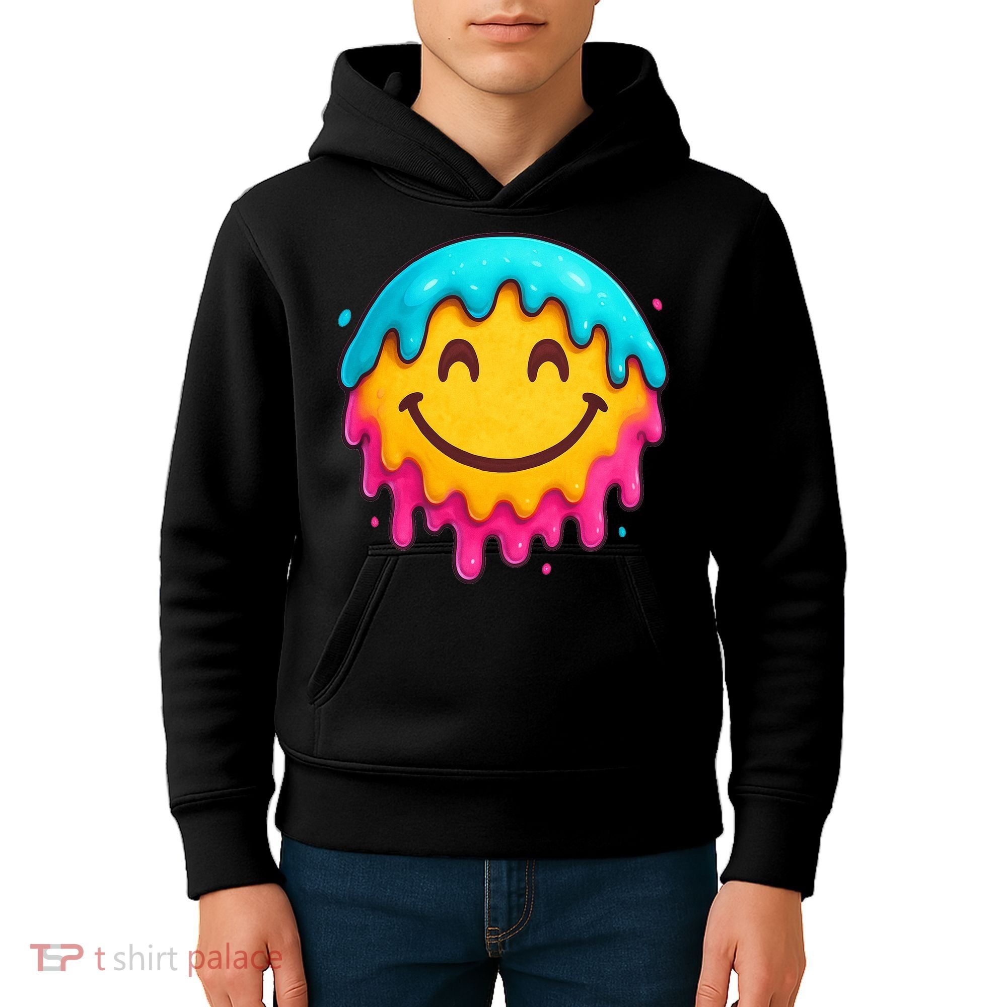 Smile Face Ice-Cream Drip Kids Hoodie