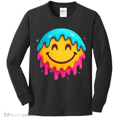Smile Face Ice-Cream Drip Kids Long Sleeve Shirt