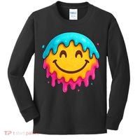 Smile Face Ice-Cream Drip Kids Long Sleeve Shirt thumb 0