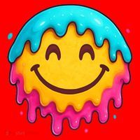 Smile Face Ice-Cream Drip Santa Hat thumb 1