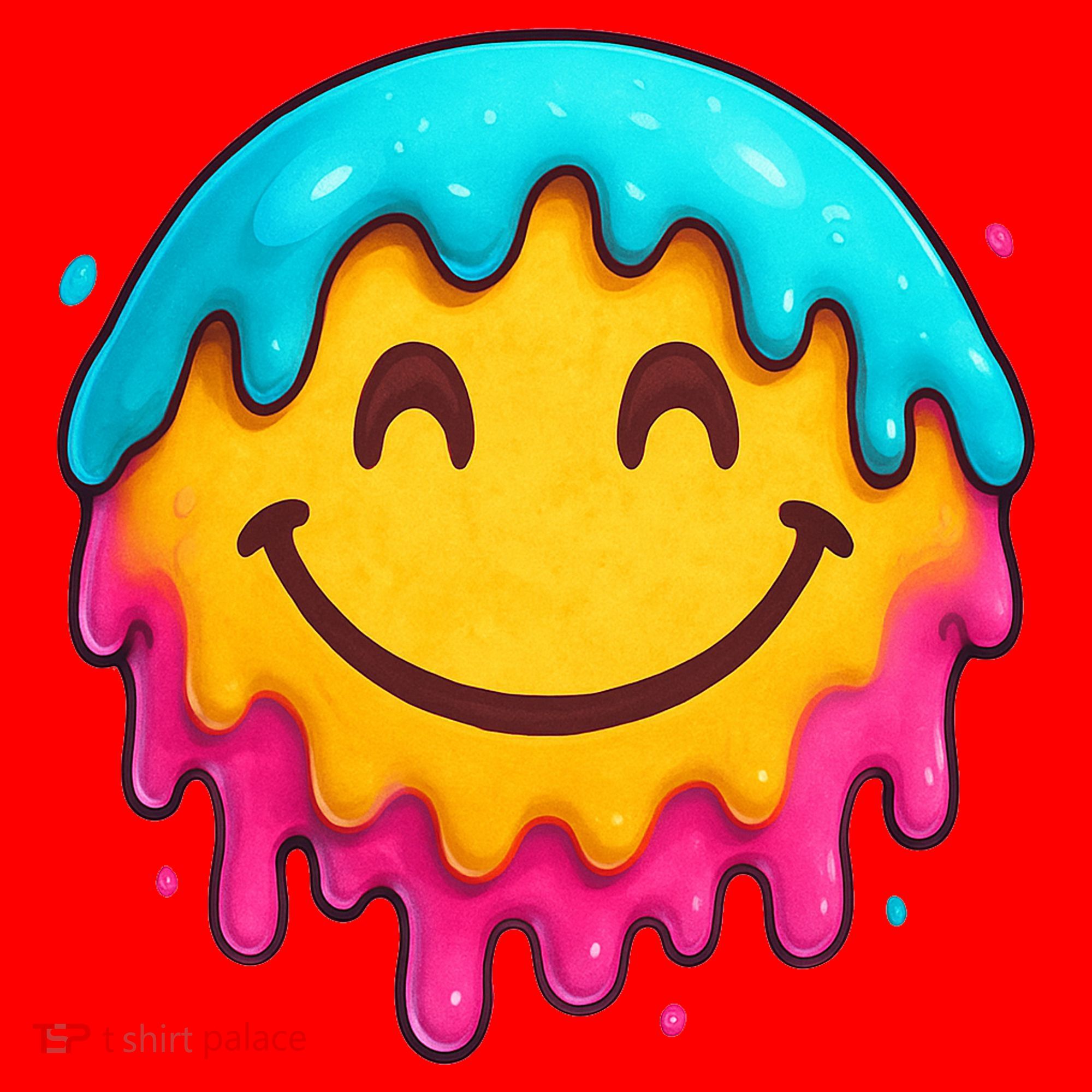 Smile Face Ice-Cream Drip Santa Hat