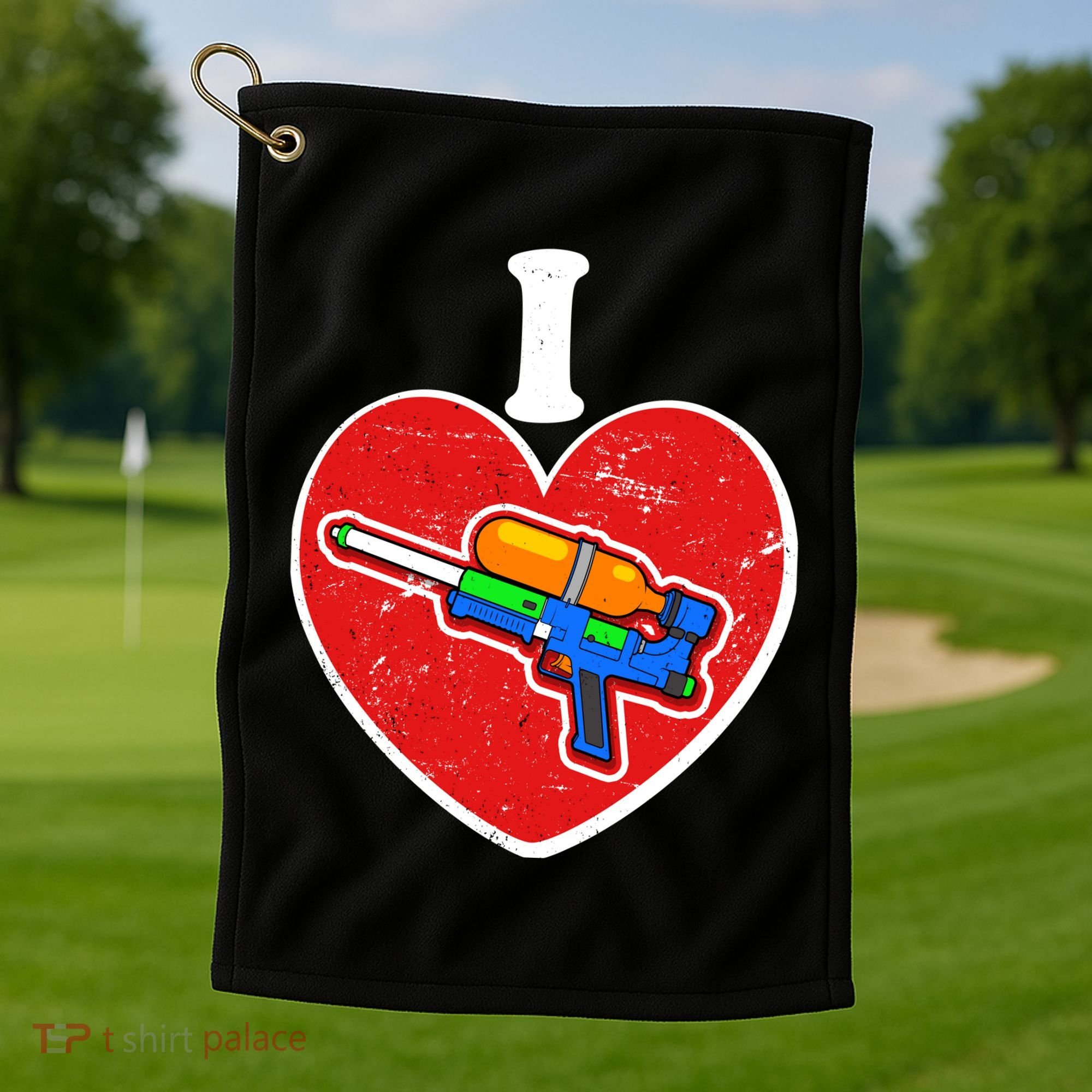 Summertime Fun I Love Super Soakers Water Guns Golf Towel