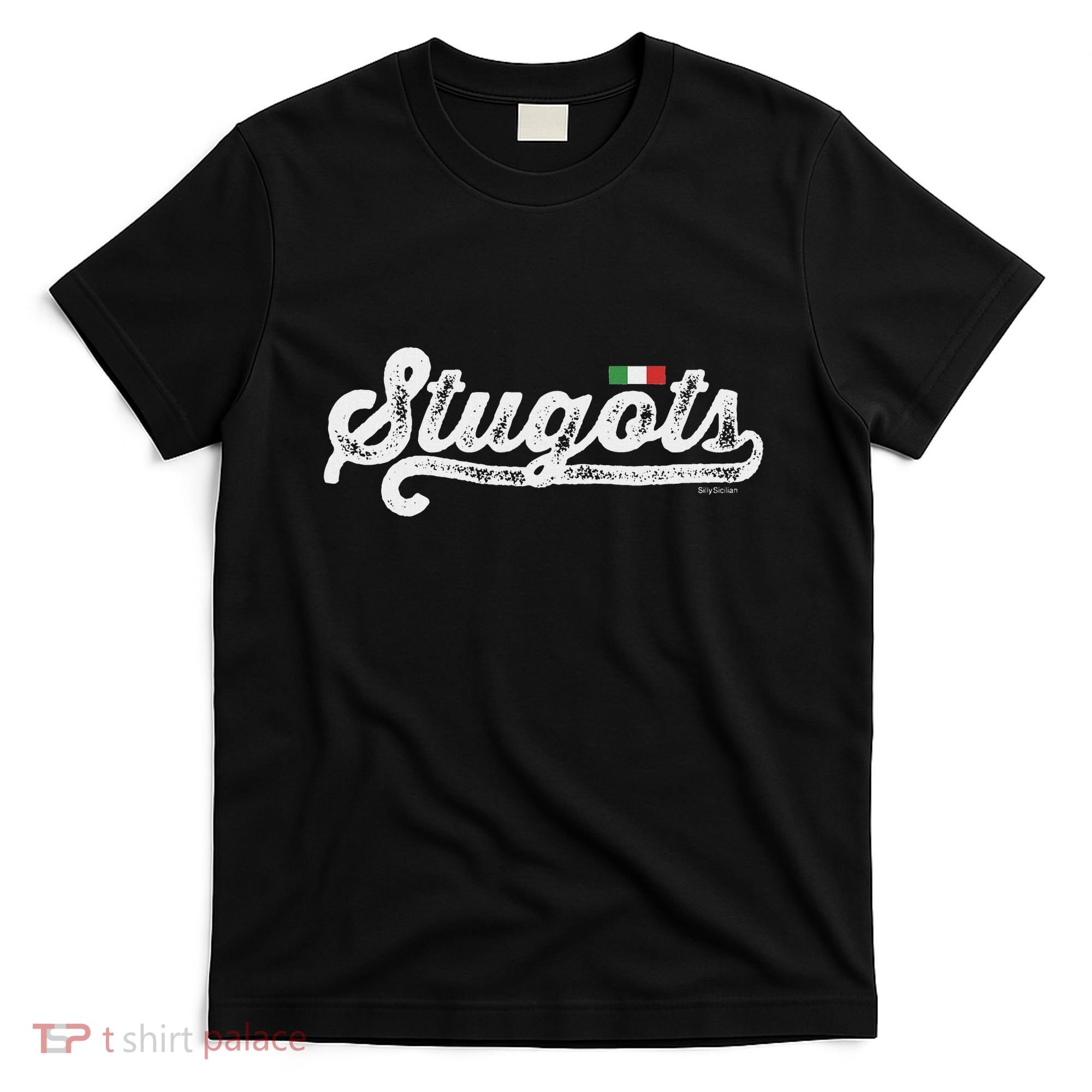 Stugots Funny Italian Saying Italy Flag White Vintage Script T-Shirt