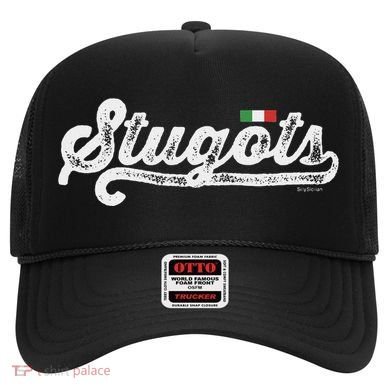 Stugots Funny Italian Saying Italy Flag White Vintage Script Hat