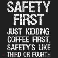 Safety First Just Kidding Coffee First Funny Sayings Crop Fleece Hoodie thumb 2