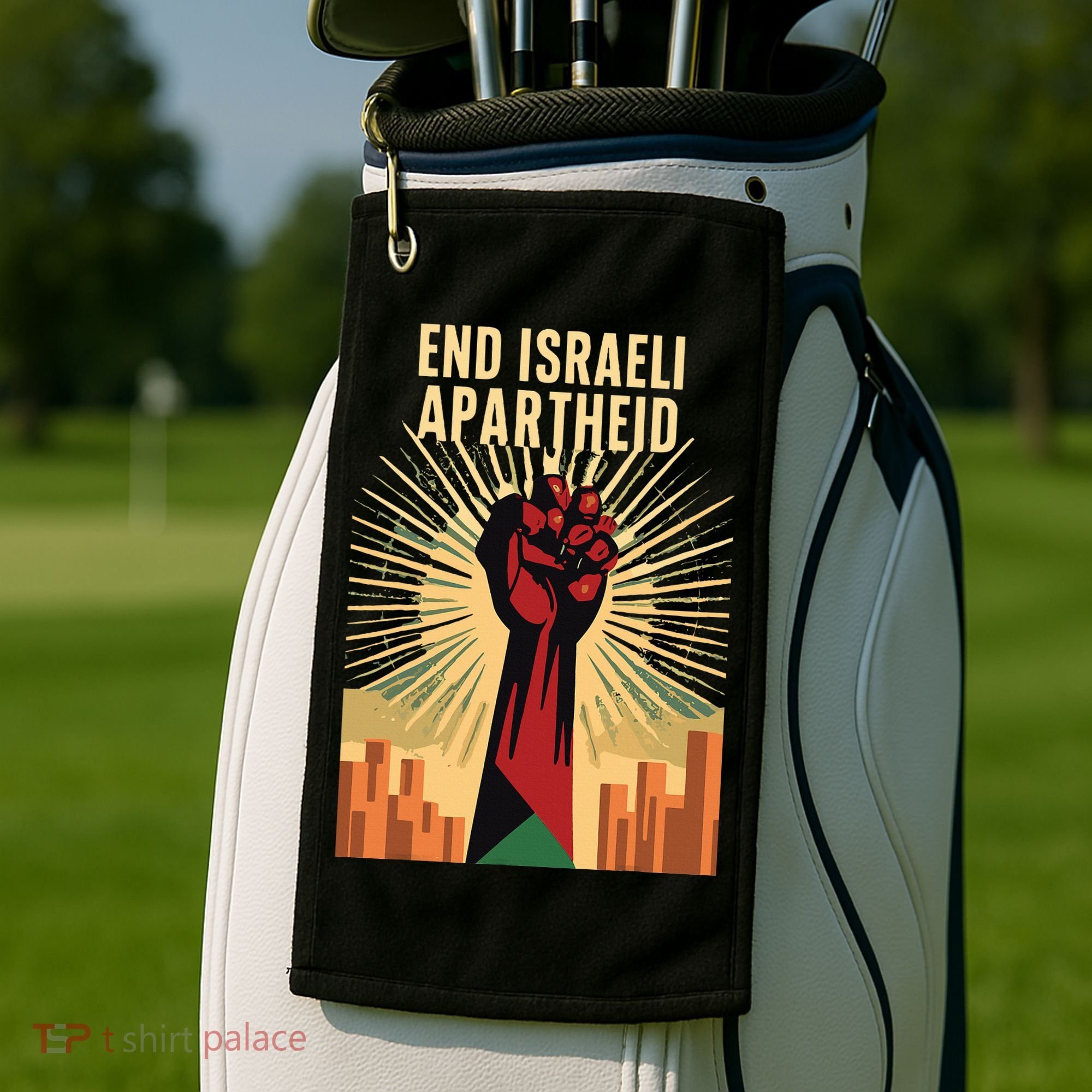 STAND FOR JUSTICE END ISRAEL APARTHEID PALESTINE Golf Towel