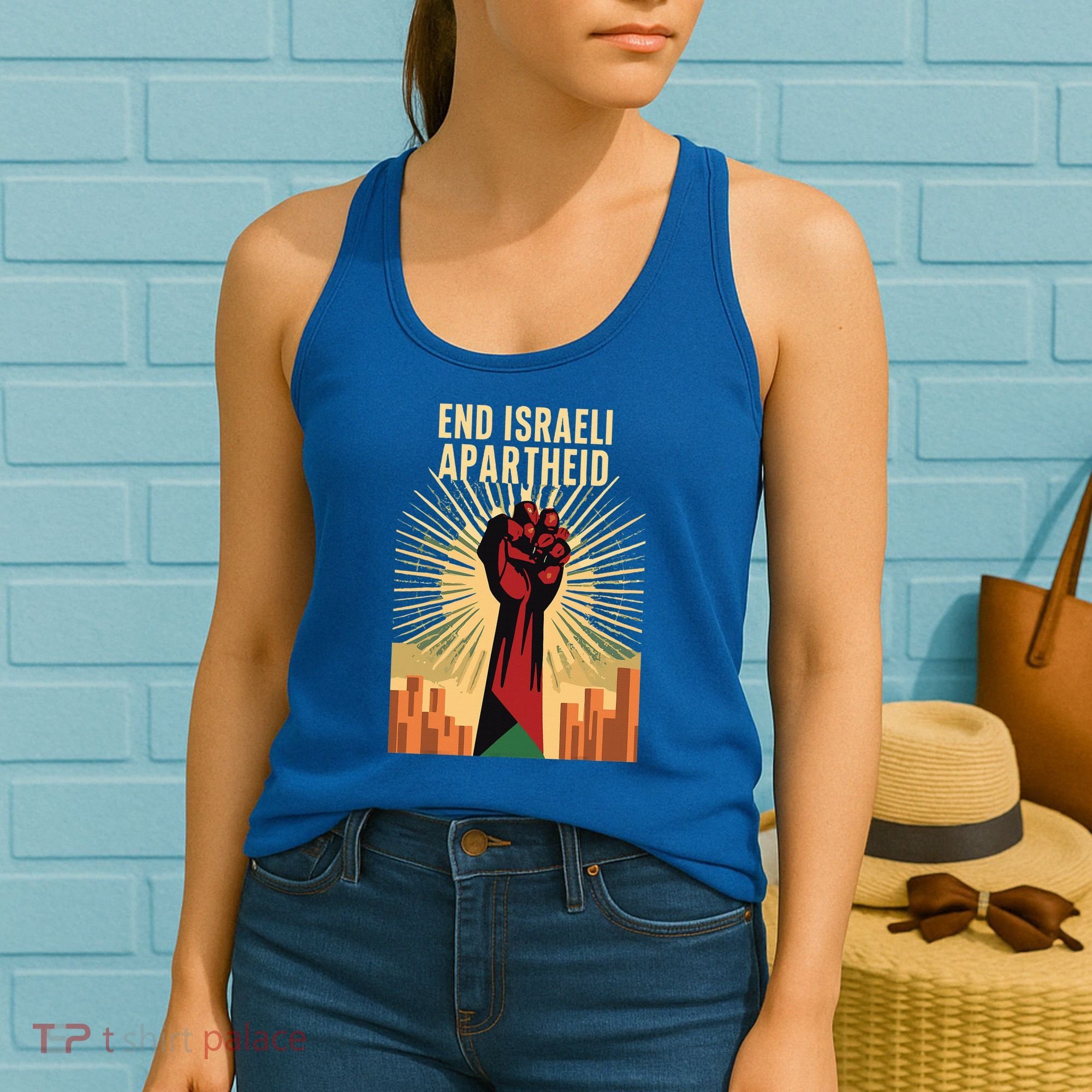 STAND FOR JUSTICE END ISRAEL APARTHEID PALESTINE Women's Tank Top