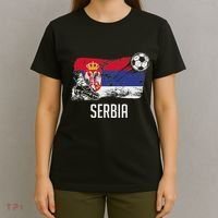 Serbia Flag Jersey Serbian Soccer Team Serb Or Serbian T-Shirt thumb 4