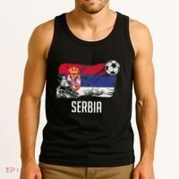 Serbia Flag Jersey Serbian Soccer Team Serb Or Serbian Tank Top thumb 3