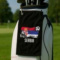Serbia Flag Jersey Serbian Soccer Team Serb Or Serbian Golf Towel thumb 2
