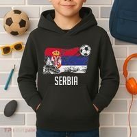 Serbia Flag Jersey Serbian Soccer Team Serb Or Serbian Kids Hoodie thumb 2