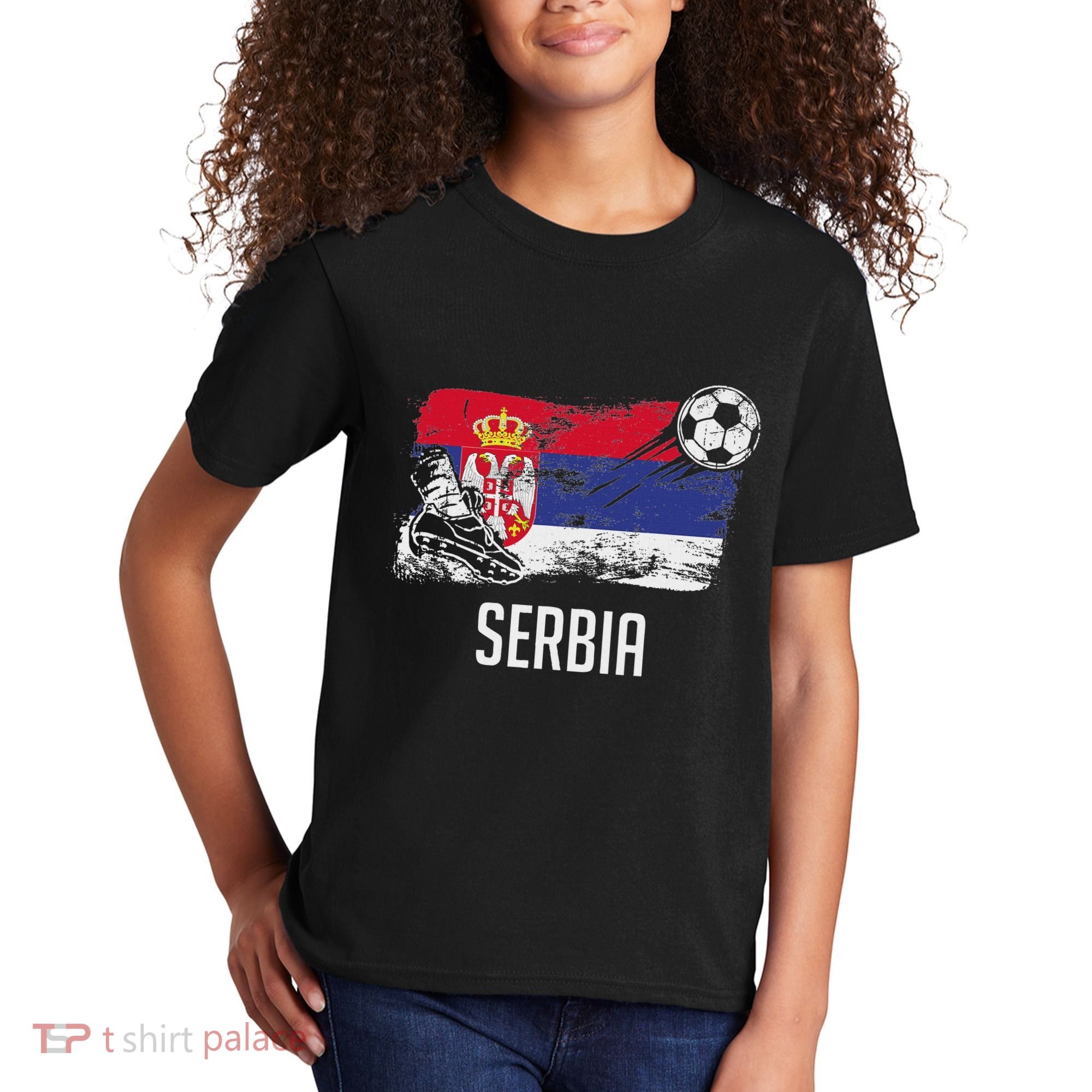 Serbia Flag Jersey Serbian Soccer Team Serb Or Serbian Kids T-Shirt