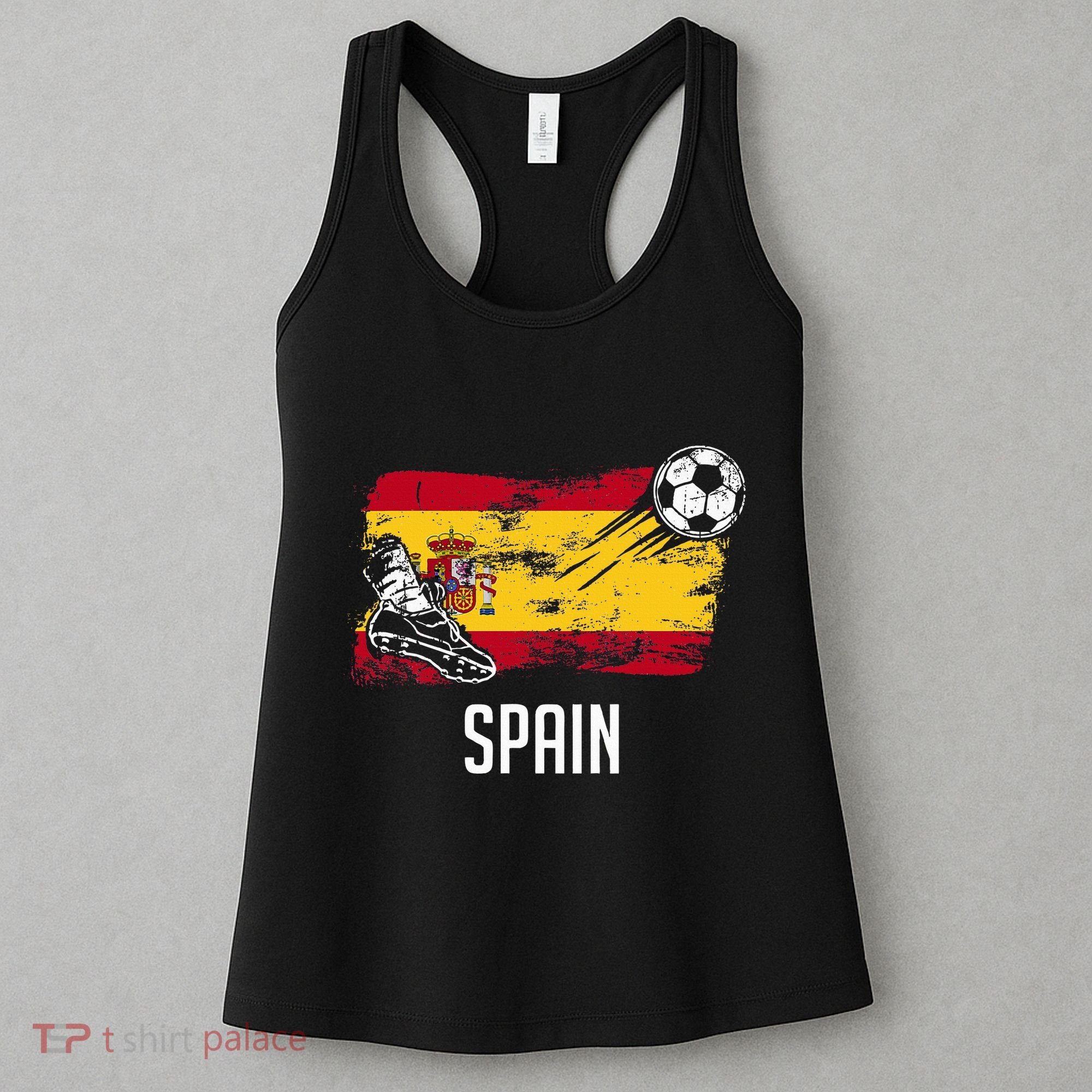 Spain Flag Jersey Spanish Soccer Team Spanish Women's Tank Top