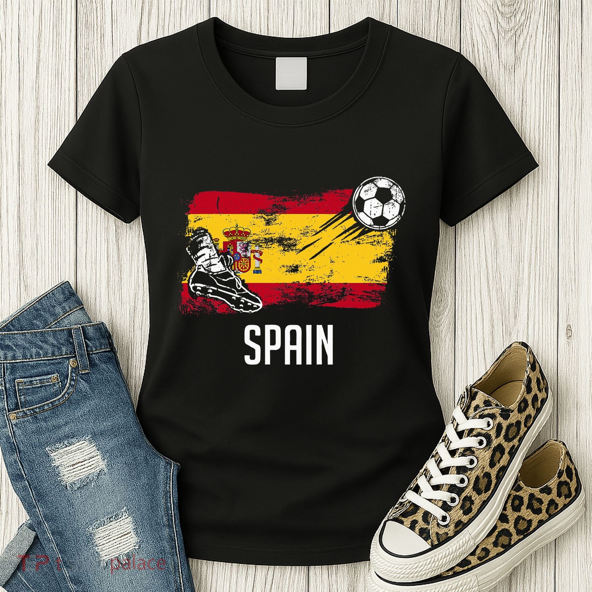 Spain Flag Jersey Spanish Soccer Team Spanish Women's T-Shirt