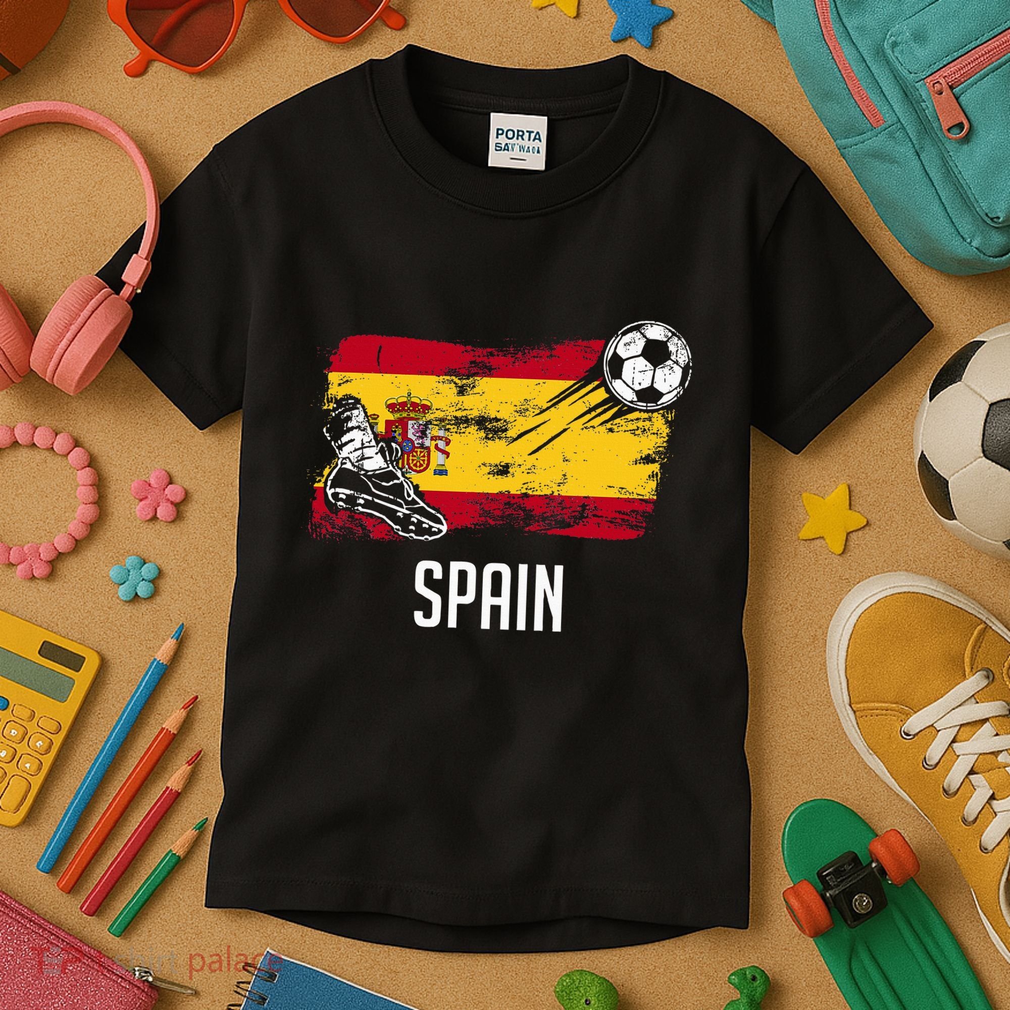 Spain Flag Jersey Spanish Soccer Team Spanish Kids T-Shirt