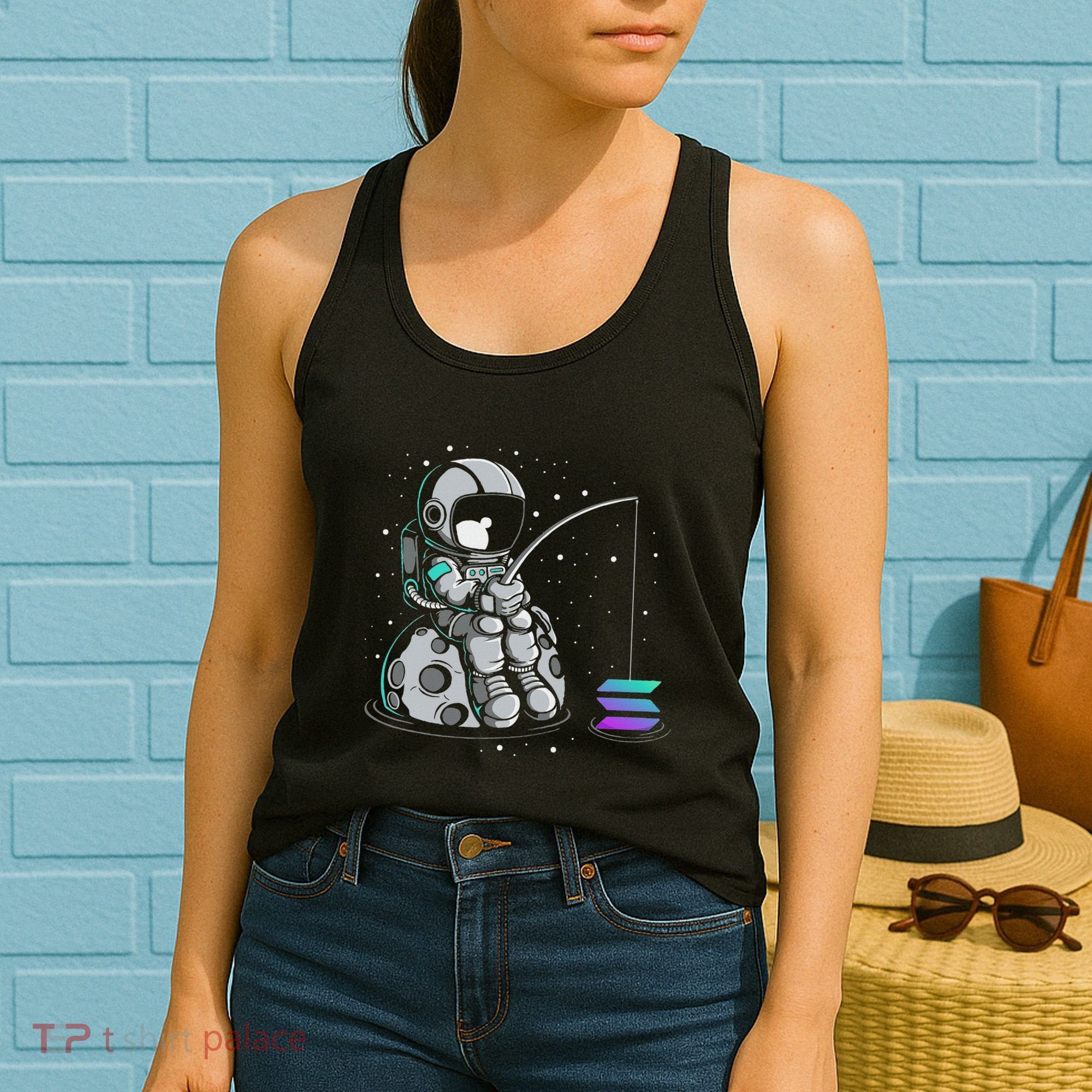Solana Fishing Krypto Bullrun Sol Token Rich Millionaire Women's Tank Top