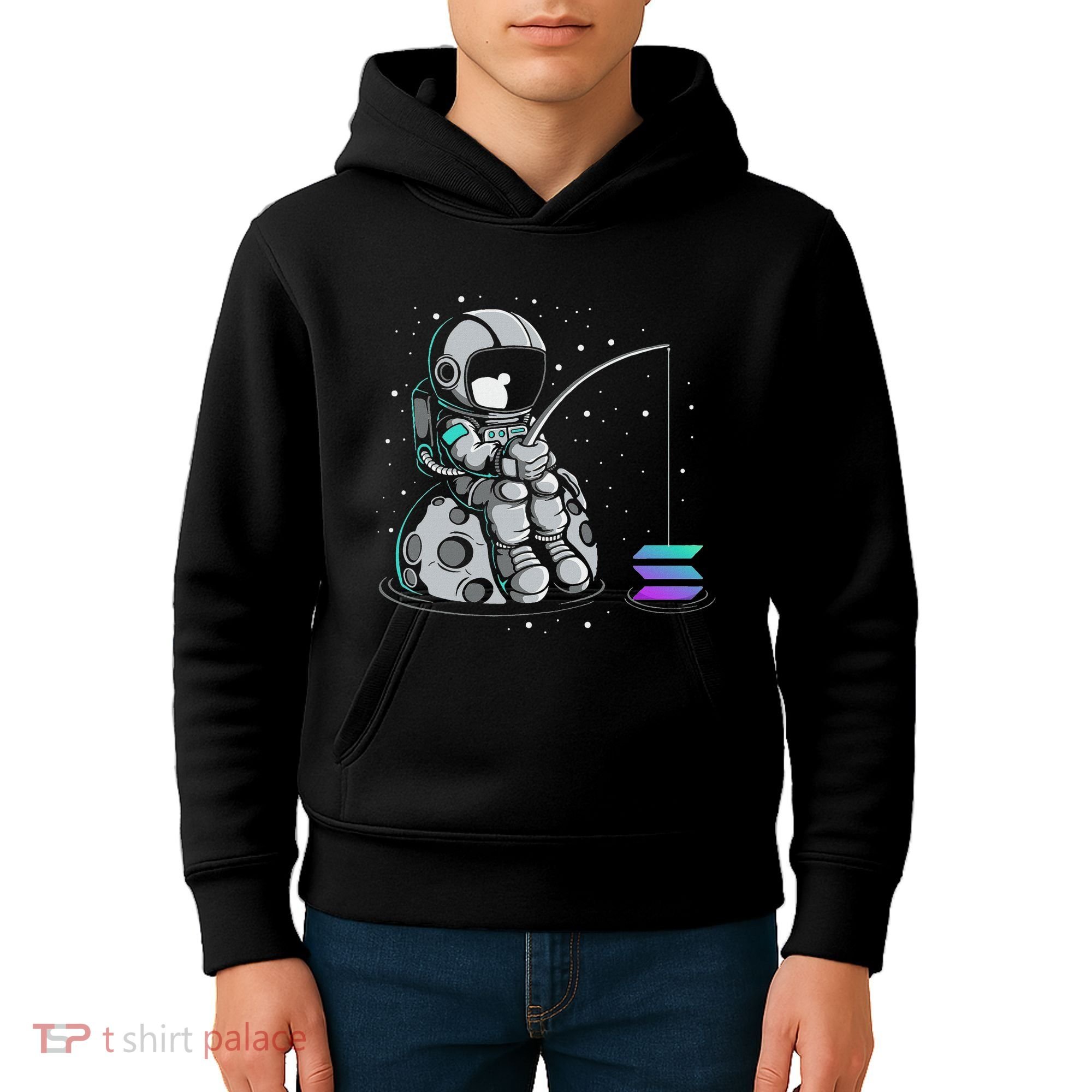 Solana Fishing Krypto Bullrun Sol Token Rich Millionaire Kids Hoodie