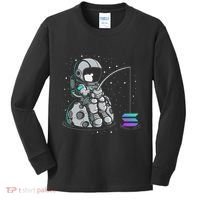Solana Fishing Krypto Bullrun Sol Token Rich Millionaire Kids Long Sleeve Shirt thumb 0