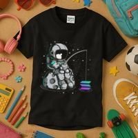 Solana Fishing Krypto Bullrun Sol Token Rich Millionaire Kids T-Shirt thumb 3
