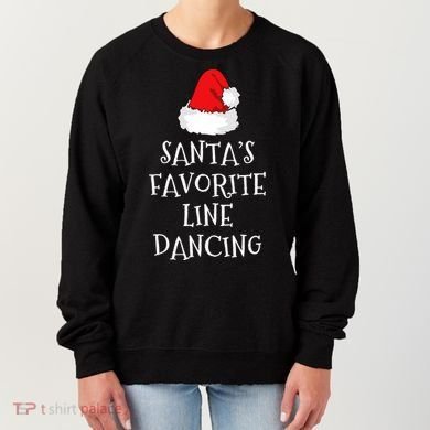 SantaS Favorite Line Dancer Funny Hat Christmas Dancing Women's Sweatshirt