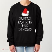 SantaS Favorite Line Dancer Funny Hat Christmas Dancing Women's Sweatshirt thumb 0