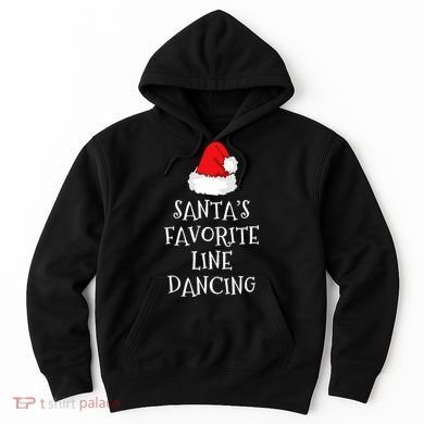 SantaS Favorite Line Dancer Funny Hat Christmas Dancing Hoodie