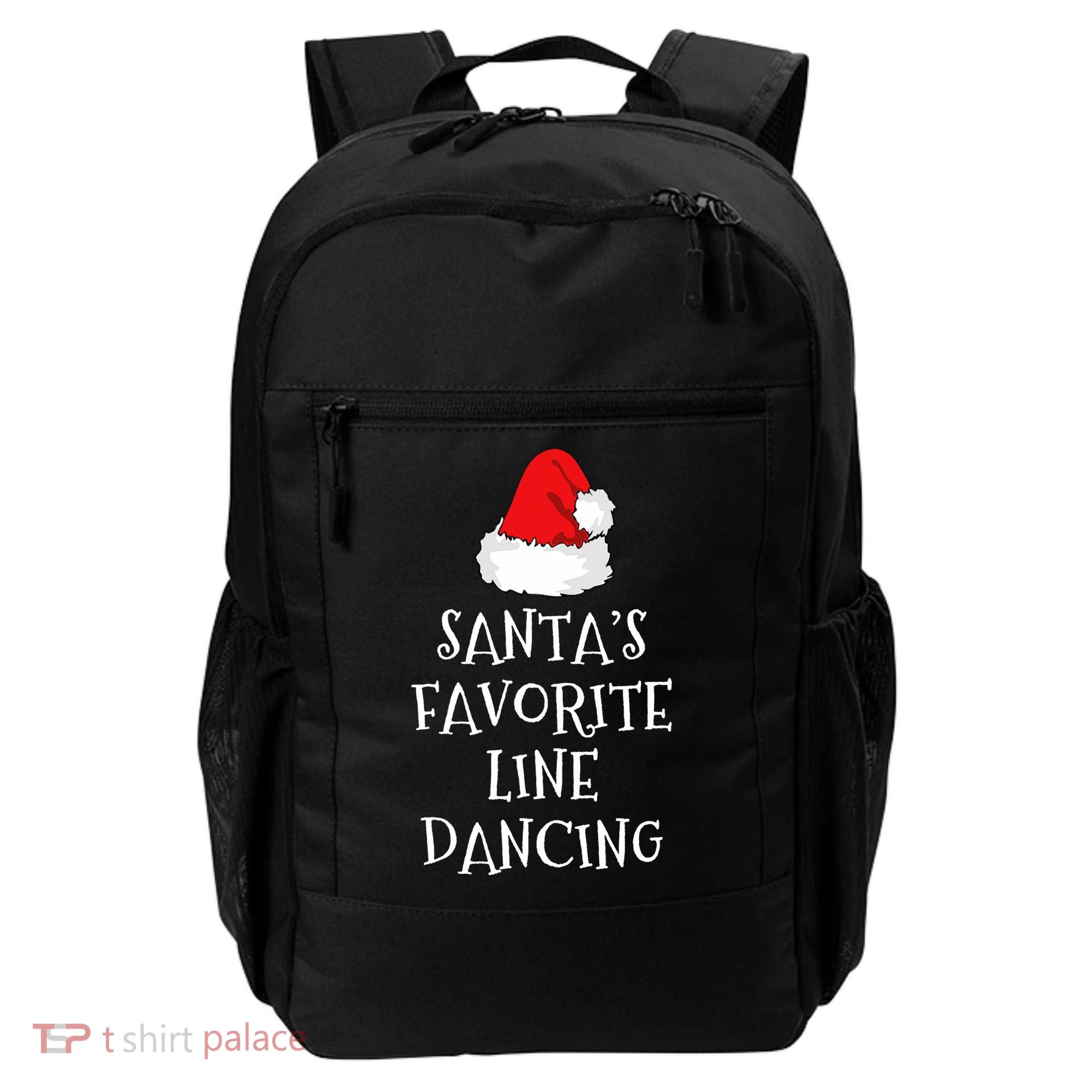 SantaS Favorite Line Dancer Funny Hat Christmas Dancing Backpack