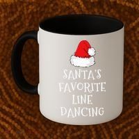 SantaS Favorite Line Dancer Funny Hat Christmas Dancing Coffee Mug thumb 2
